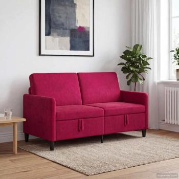 ARDEBO.de - Sofa mit Stauraum 2-Sitzer Weinrot 152 x 78 x 87 cm Polyester