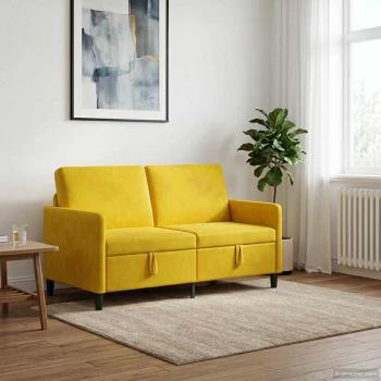 Sofa mit Stauraum Gelb 152 x 78 x 87 cm Polyester