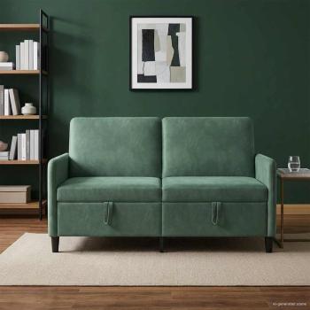 ARDEBO.de - Sofa mit Stauraum Meergrün 152 x 78 x 87 cm Polyester