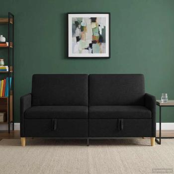 Sofa mit Stauraum Schwarz 172 x 78 x 87 cm Polyester