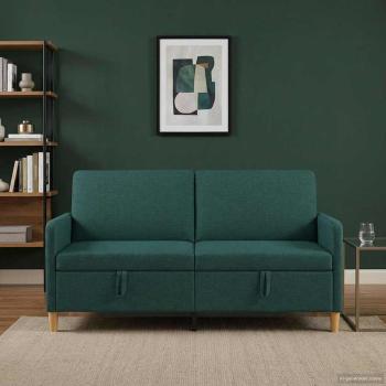 Sofa mit Stauraum Dunkelgrün 172 x 78 x 87 cm Polyester