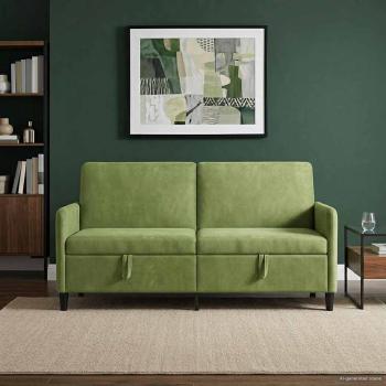 Sofa mit Stauraum Hellgrün 172 x 78 x 87 cm Polyester