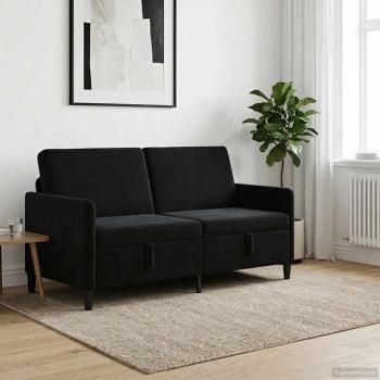 ARDEBO.de - Sofa mit Stauraum Schwarz 172 x 78 x 87 cm Polyester
