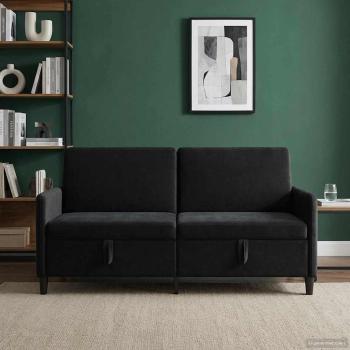 Sofa mit Stauraum Schwarz 172 x 78 x 87 cm Polyester