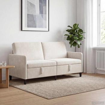 ARDEBO.de - Sofa mit Stauraum Creme 172 x 78 x 87 cm Polyester