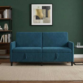 ARDEBO.de - Sofa mit Stauraum Blau 172 x 78 x 87 cm Polyester