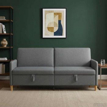 ARDEBO.de - Sofa mit Stauraum Dunkelgrau 192 x 78 x 87 cm Polyester
