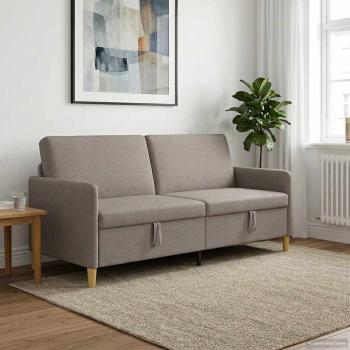 ARDEBO.de - Sofa mit Stauraum Taupe 192 x 78 x 87 cm Polyester
