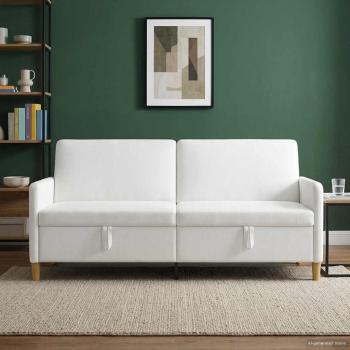 Sofa mit Stauraum Weiß 192 x 78 x 87 cm Polyester