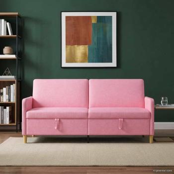 ARDEBO.de - Sofa mit Stauraum Rosa 192 x 78 x 87 cm Polyester