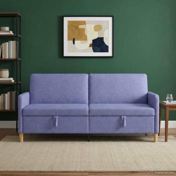 Sofa mit Stauraum Jeans blau 192 x 78 x 87 cm Polyester