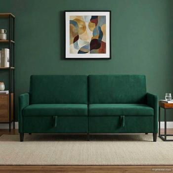 ARDEBO.de - Sofa mit Stauraum Dunkelgrün 192 x 78 x 87 cm Polyester