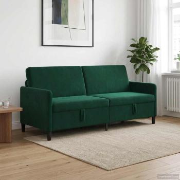 Sofa mit Stauraum Dunkelgrün 192 x 78 x 87 cm Polyester