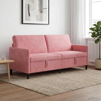 ARDEBO.de - Sofa mit Stauraum Rosa 192 x 78 x 87 cm Polyester
