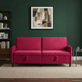 ARDEBO.de - Sofa mit Stauraum Weinrot 192 x 78 x 87 cm Polyester