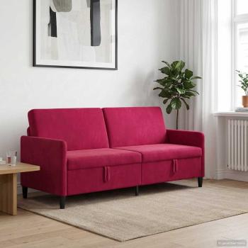Sofa mit Stauraum Weinrot 192 x 78 x 87 cm Polyester