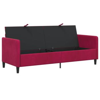 Sofa mit Stauraum Weinrot 192 x 78 x 87 cm Polyester