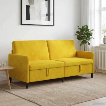 ARDEBO.de - Sofa mit Stauraum 3-Sitzer Gelb 192 x 78 x 87 cm Polyester