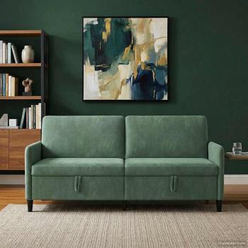ARDEBO.de - Sofa mit Stauraum Meergrün 192 x 78 x 87 cm Polyester