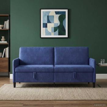 ARDEBO.de - Sofa mit Stauraum Polizeiblau 192 x 78 x 87 cm Polyester