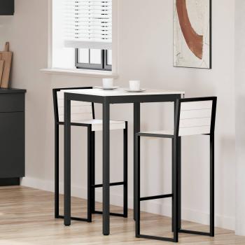 ARDEBO.de - Bartisch Weiß 70 x 70 x 105 cm Massives Kiefernholz
