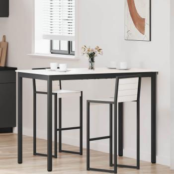 ARDEBO.de - Bartisch Weiß 140 x 80 x 105 cm Massives Kiefernholz