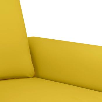 2-tlg. Sofagarnitur mit Kissen Gelb Samt