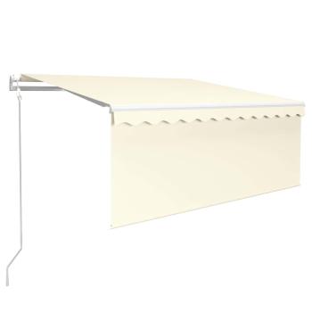 Markise Automatisch Einziehbar mit Volant 3,5x2,5 m Creme