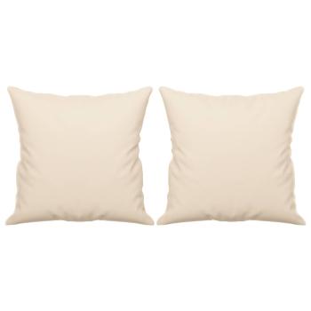 2-Sitzer-Sofa mit Kissen Beige 120 cm Mikrofasergewebe