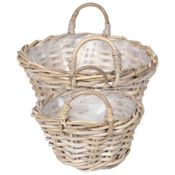 Blumentopfkorb GENDT 2 stk. Natürliches Grau Kubu Rattan