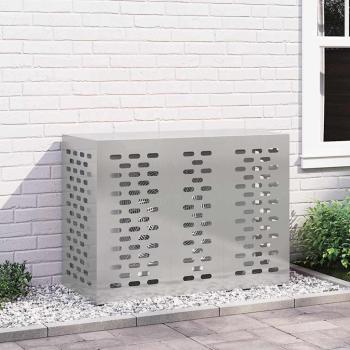 ARDEBO.de - Klimaanlagenabdeckung Silber 110 x 50 x 80 cm Verzinkter Stahl