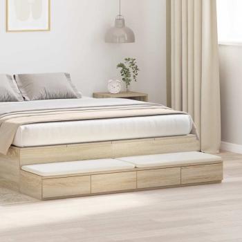 ARDEBO.de - Bettschubladen Sonoma-Eiche 135 x 36,5 x 16,5 cm Holzwerkstoff