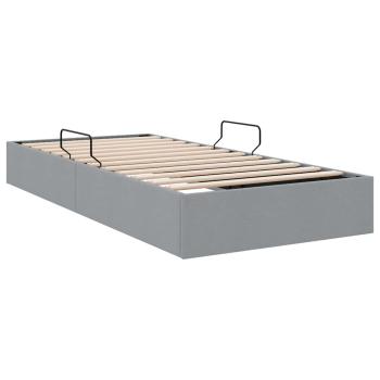 Aufbewahrungsbett mit Speicher Hellgrau 203 x 100 cm Stoff