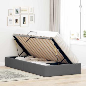 Aufbewahrungsbett Dunkelgrau 100 x 203 cm Stoff