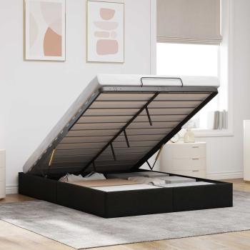 ARDEBO.de - Ottoman Bettgestell Schwarz 152 x 203 cm Stoff