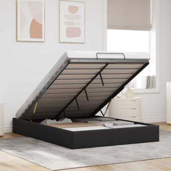ARDEBO.de - Ottoman Bettgestell Schwarz 152 x 203 cm Samt