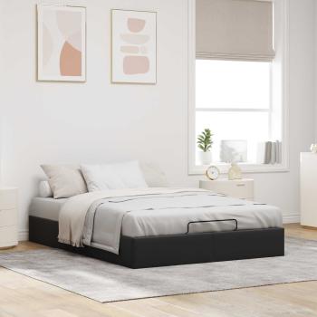 Ottoman Bettgestell Schwarz 152 x 203 cm Samt