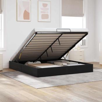 ARDEBO.de - Ottoman Bettgestell Schwarz King Size Samt