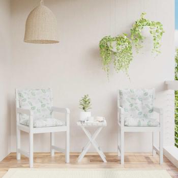 ARDEBO.de - Outdoor-Kissen 2 stk. Stoff Feines Blattmuster 100 x 50 x 7 cm