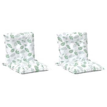 Outdoor-Kissen 2 stk. Stoff Feines Blattmuster 100 x 50 x 7 cm