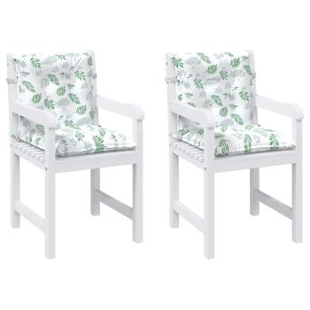 Outdoor-Kissen 2 stk. Stoff Feines Blattmuster 100 x 50 x 7 cm