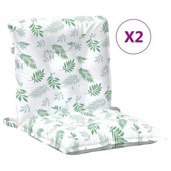 Outdoor-Kissen 2 stk. Stoff Feines Blattmuster 100 x 50 x 7 cm