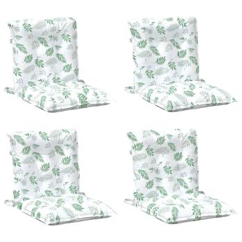 Outdoor-Kissen 4 stk. Feines Blattmuster 100 x 50 x 7 cm