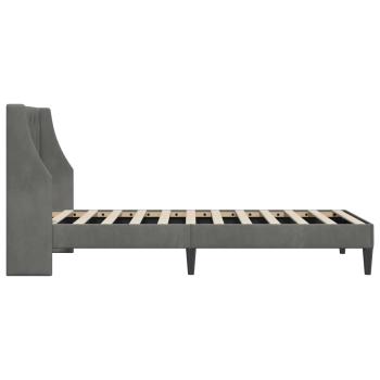 Bettrahmen mit Kopfteil Dunkelgrau 100 x 203 cm Samt