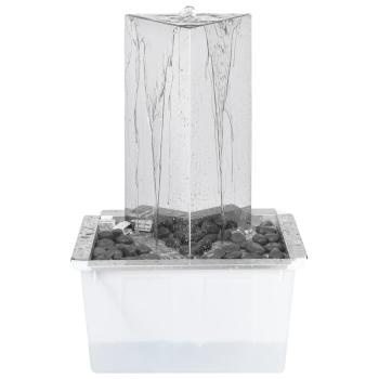 Gartenbrunnen mit Pumpe Edelstahl 76 cm Dreieckig