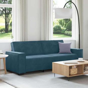 ARDEBO.de - 3-Sitzer-Sofa Blau 220x78x84 cm Samt