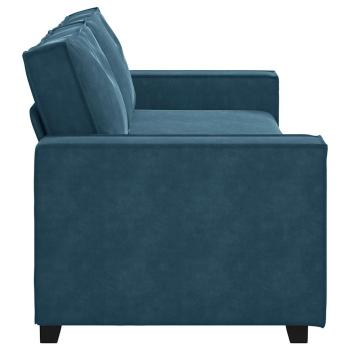 3-Sitzer-Sofa Blau 220x78x84 cm Samt
