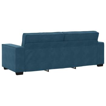 3-Sitzer-Sofa Blau 220x78x84 cm Samt