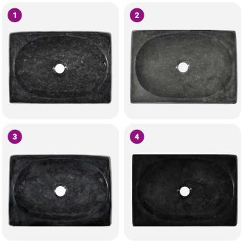 Waschbecken Schwarz 50x35x10 cm Marmor