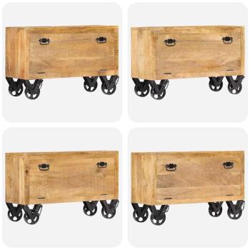 Schuhschrank 86 x 35 x 55 cm Massivholz Mango